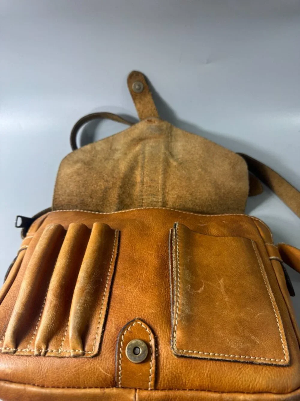 Patricia Nash Brown Leather Purse Crossbody Floral Flap Handbag bag